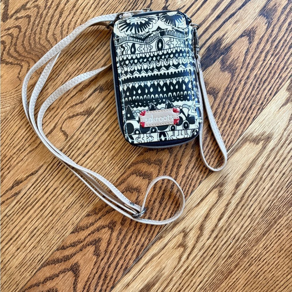 Sakroots Black & White Spirit Desert Phone Crossbody Bag & Wristlet